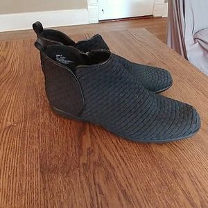 Woven Black Ankle Boots